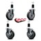 Service Caster 5'' Thermoplastic Rubber Wheel Swivel 1-1/2'' Expanding Stem Caster Set 2 Brakes, 4PK SCC-EX20S514-TPRB-2-TLB-2-112 - alternate 3